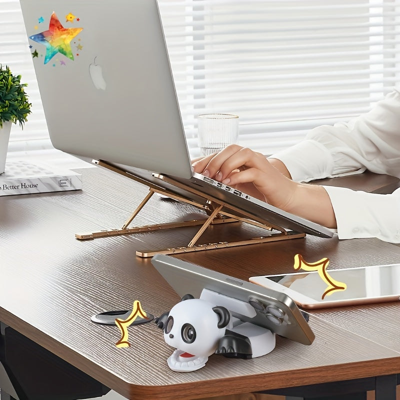 A Rampaging Panda Coaster - an Interactive Desktop Ornament Featuring a Fun And Humorous Design with a "Surprise Glare!" It Serves As Both a Mobile Phone Stand And a Coaster, Making It Ideal for Pranks And Gaming Enjoyment