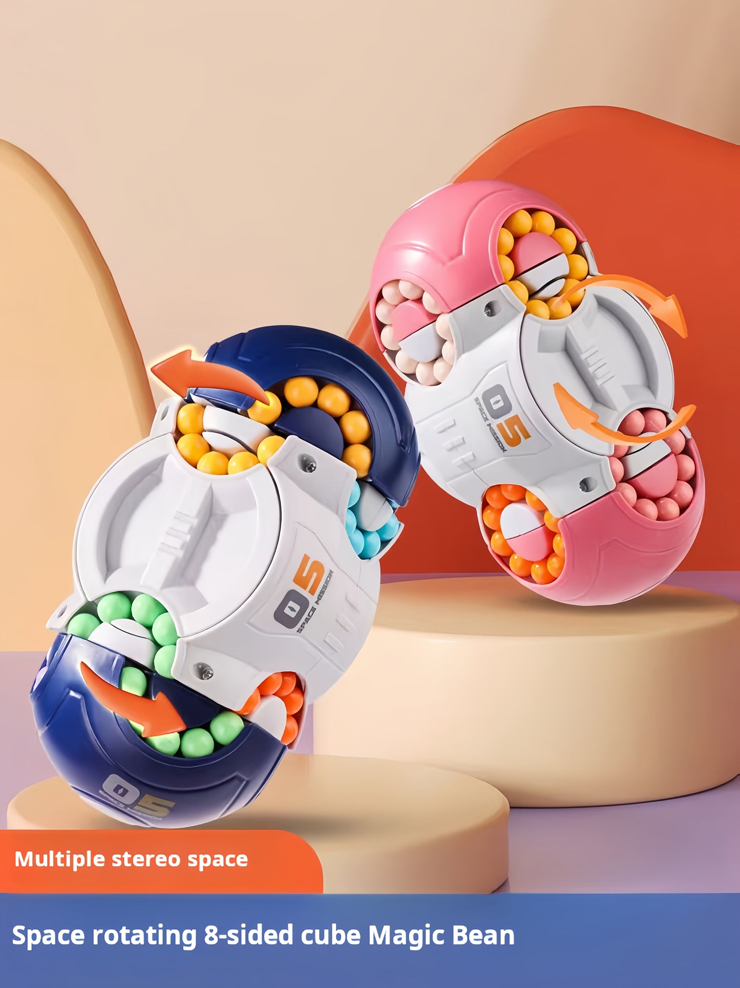 Magic Beans Stress Relief Toy, 3D Multifaceted Space Magic Beans Fingertip Puzzle Toy, Cube Toy, an Interesting Idealchristmas Stocking Stuffers, Christmas Stocking Stuffers