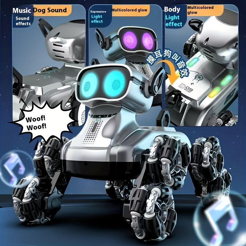 8-Wheel Enhanced Robotic Dog, Intelligent Stunt Toy Vehicle, Gesture-Controlled Dual-Mode Transforming Climbing Car, Off-Road Toy Vehicle, Dual-Power Battery, a Beloved Holiday Gift for Kids
