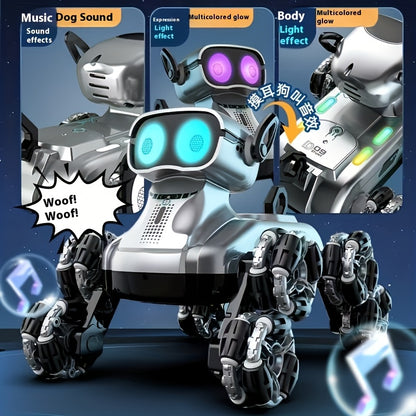 8-Wheel Enhanced Robotic Dog, Intelligent Stunt Toy Vehicle, Gesture-Controlled Dual-Mode Transforming Climbing Car, Off-Road Toy Vehicle, Dual-Power Battery, a Beloved Holiday Gift for Kids