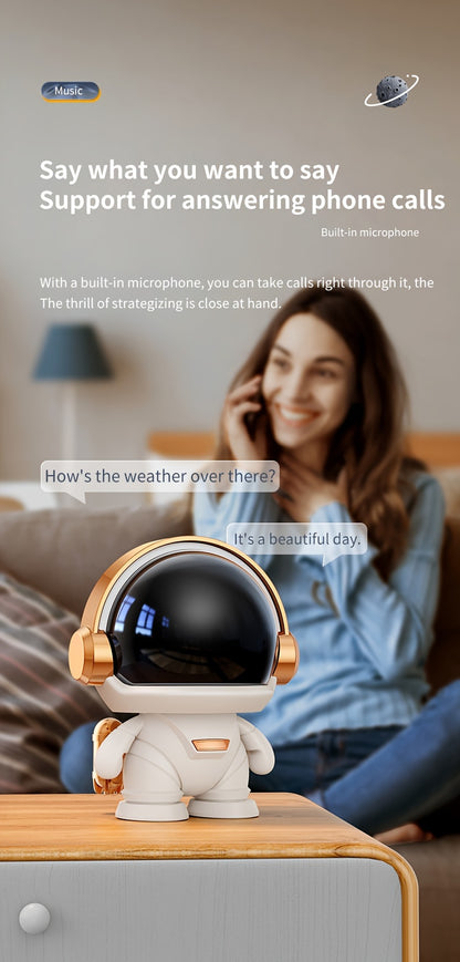 Cute Astronaut Speaker | Wireless Portable Outdoor Speaker with Light, Ideal for Home Parties, Office Decor, Bass Booster, USB Charging, Non