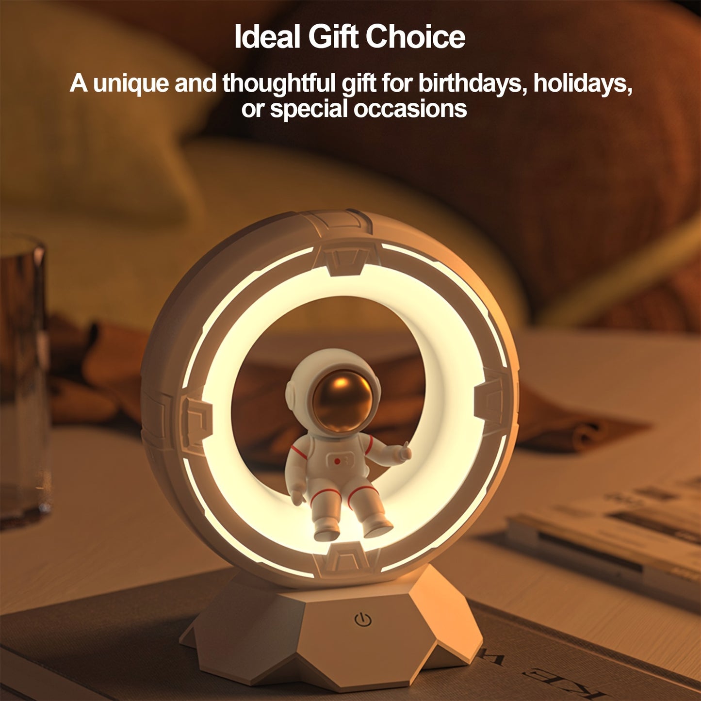 Astronaut Night Light, Rechargeable Bedside Lamp, 3 Color Lights, 4 Adjustable Brightness Levels, Bedroom Sleep Light, Astronaut Desktop Decoration, Birthday Gift, Christmas Gift