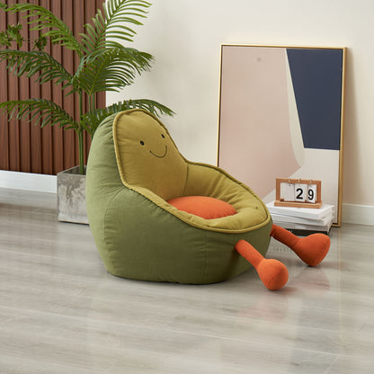 Cute Cartoon Avocado Sofa | Designer Single Chair for Relaxing in Living Room, Sponge Filled, No Assembly Required