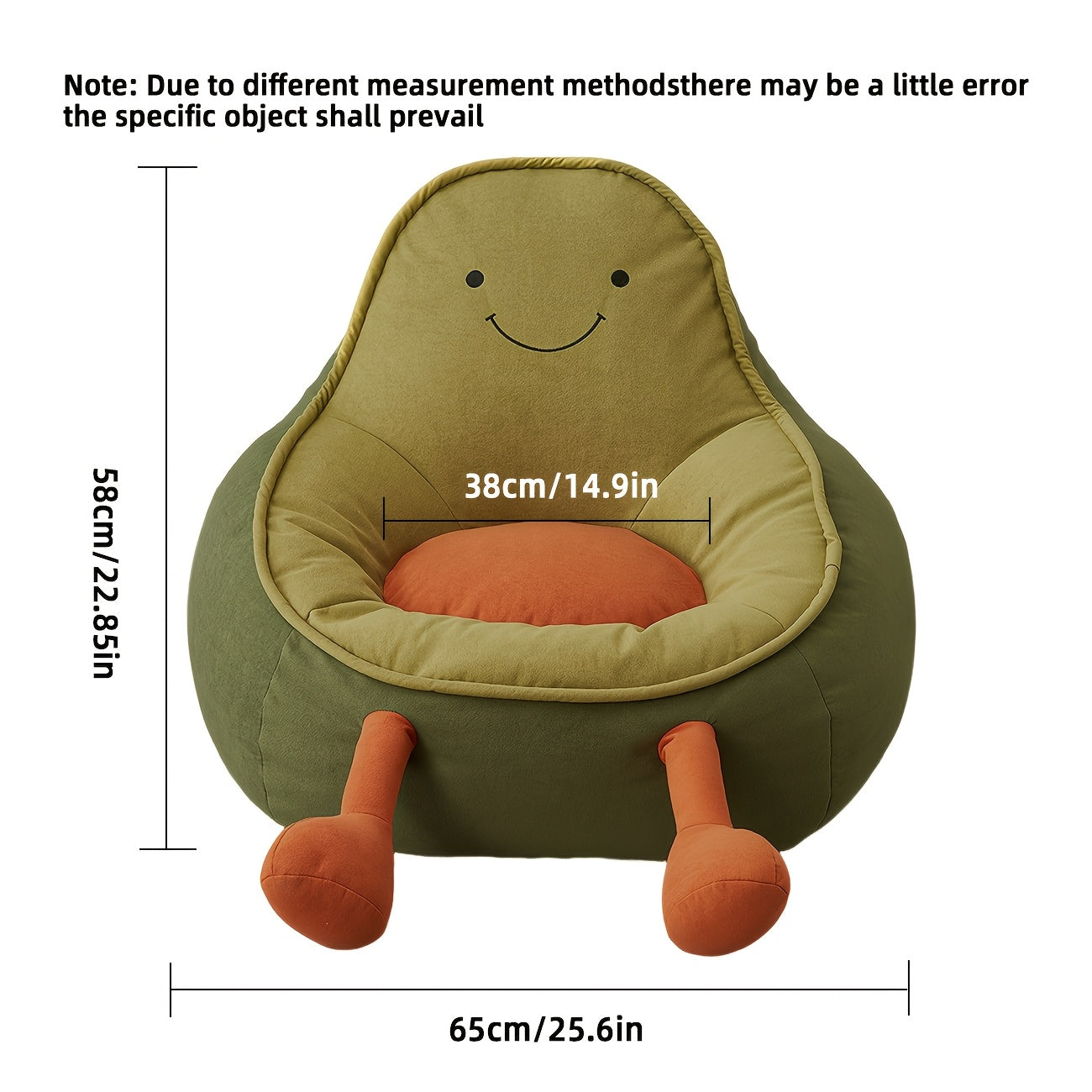 Cute Cartoon Avocado Sofa | Designer Single Chair for Relaxing in Living Room, Sponge Filled, No Assembly Required