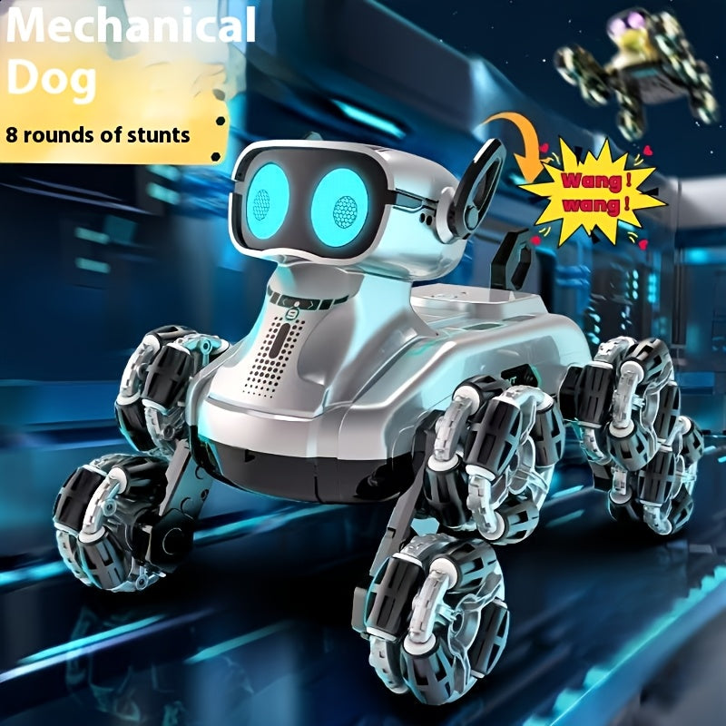 8-Wheel Enhanced Robotic Dog, Intelligent Stunt Toy Vehicle, Gesture-Controlled Dual-Mode Transforming Climbing Car, Off-Road Toy Vehicle, Dual-Power Battery, a Beloved Holiday Gift for Kids
