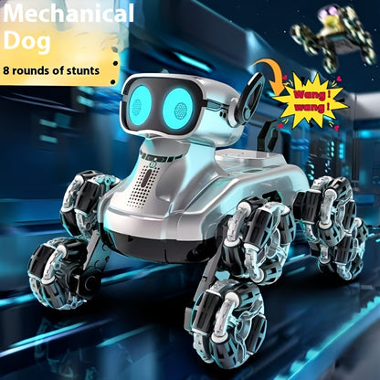 8-Wheel Enhanced Robotic Dog, Intelligent Stunt Toy Vehicle, Gesture-Controlled Dual-Mode Transforming Climbing Car, Off-Road Toy Vehicle, Dual-Power Battery, a Beloved Holiday Gift for Kids