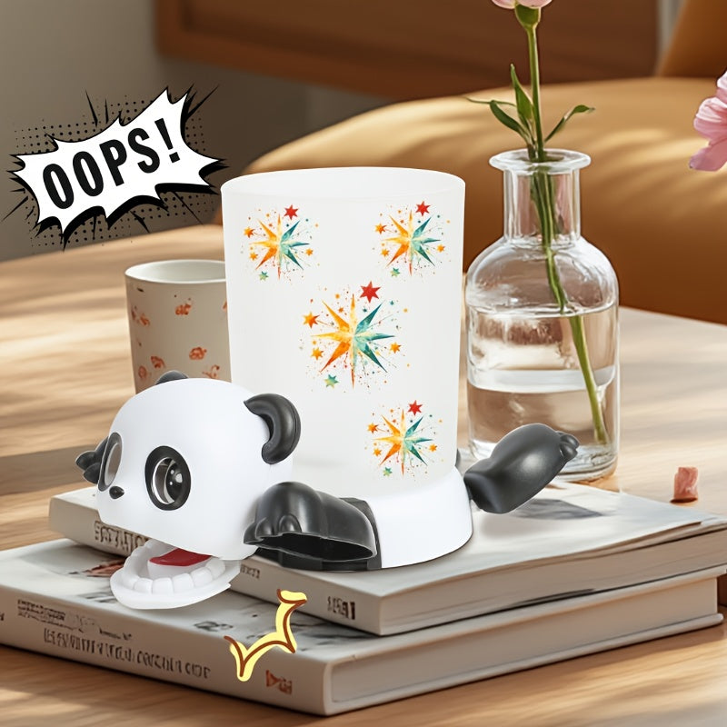 A Rampaging Panda Coaster - an Interactive Desktop Ornament Featuring a Fun And Humorous Design with a "Surprise Glare!" It Serves As Both a Mobile Phone Stand And a Coaster, Making It Ideal for Pranks And Gaming Enjoyment