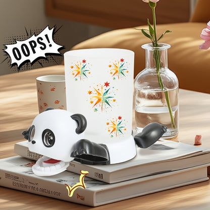 A Rampaging Panda Coaster - an Interactive Desktop Ornament Featuring a Fun And Humorous Design with a "Surprise Glare!" It Serves As Both a Mobile Phone Stand And a Coaster, Making It Ideal for Pranks And Gaming Enjoyment