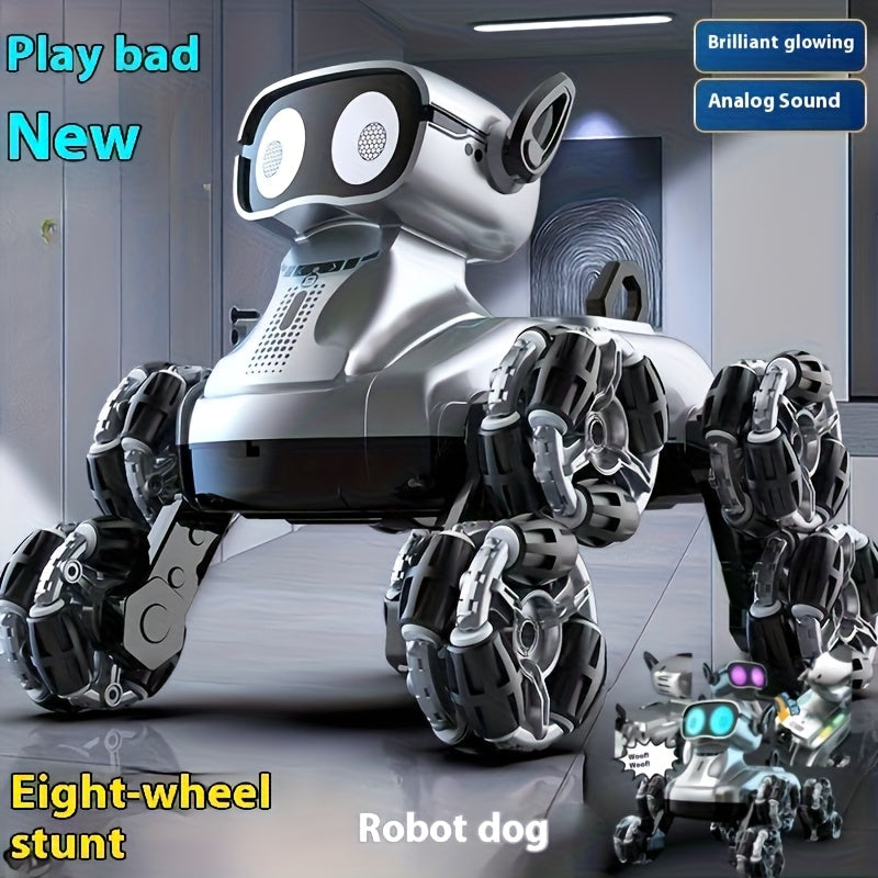 8-Wheel Enhanced Robotic Dog, Intelligent Stunt Toy Vehicle, Gesture-Controlled Dual-Mode Transforming Climbing Car, Off-Road Toy Vehicle, Dual-Power Battery, a Beloved Holiday Gift for Kids