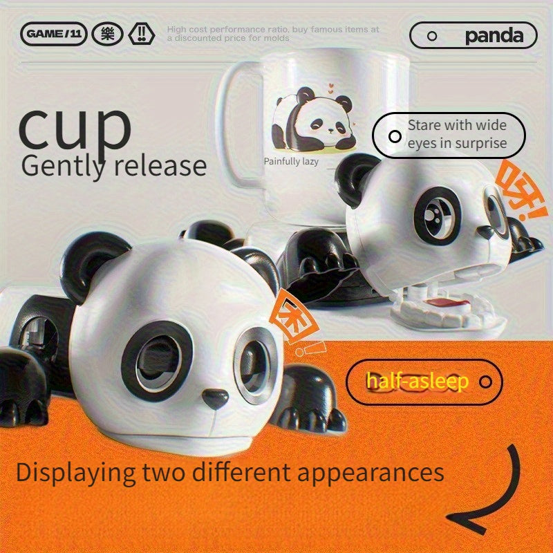 A Rampaging Panda Coaster - an Interactive Desktop Ornament Featuring a Fun And Humorous Design with a "Surprise Glare!" It Serves As Both a Mobile Phone Stand And a Coaster, Making It Ideal for Pranks And Gaming Enjoyment