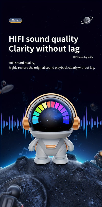 Cute Astronaut Speaker | Wireless Portable Outdoor Speaker with Light, Ideal for Home Parties, Office Decor, Bass Booster, USB Charging, Non