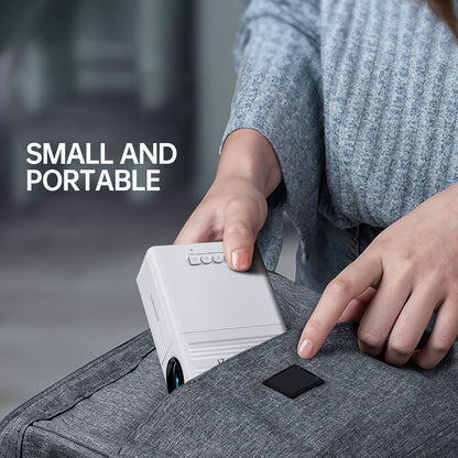 Compact Projector That Supports 1080P, Features USB Connectivity, And Comes with a Remote Control. It Is Compatible with Smartphones, Tablets, Laptops, TV Sticks, And USB Drives. It Includes a Desktop Mount, LCD Display, Powe