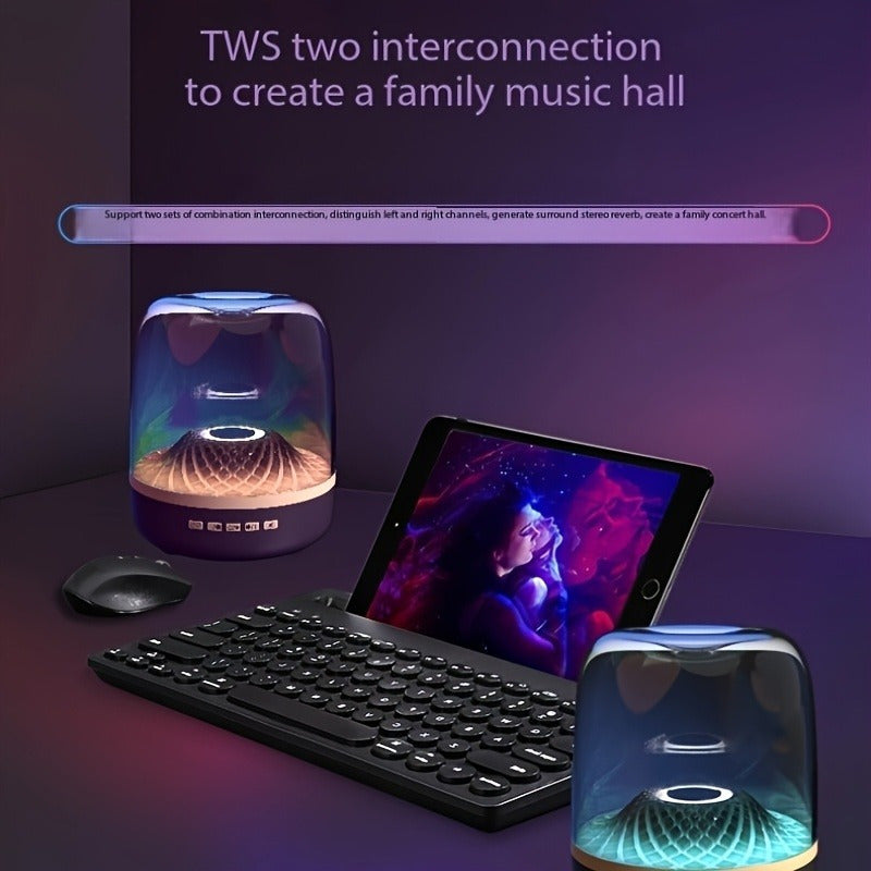 Wireless Home Theater Speakers - USB Charging, Stereo Sound, Diamond Effect Color Lighting Theme, High-Quality Audio, Immersive Home Entertainment, Portable Wireless Speakers, Are The Perfect Gift Choice for 10 Major Holidays