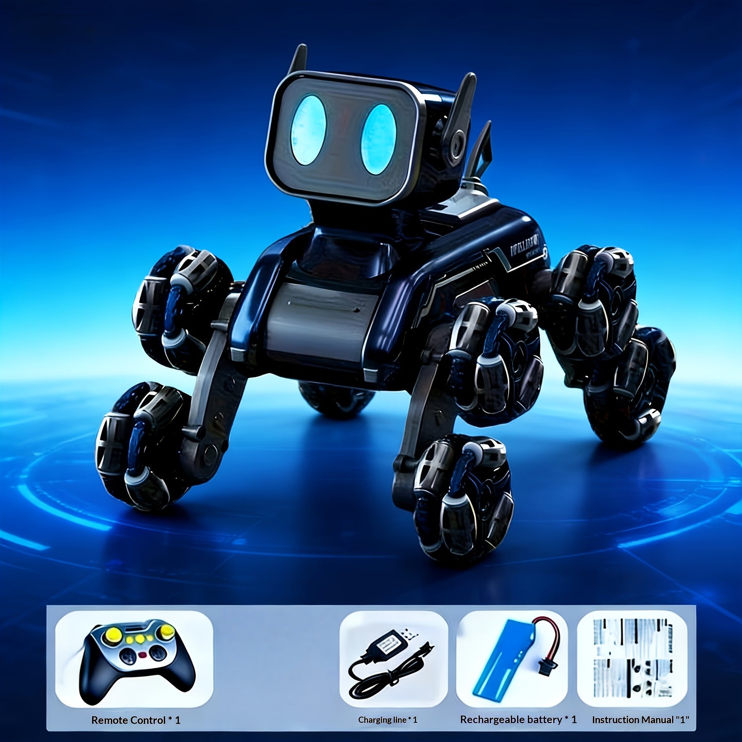 8-Wheel Enhanced Robotic Dog, Intelligent Stunt Toy Vehicle, Gesture-Controlled Dual-Mode Transforming Climbing Car, Off-Road Toy Vehicle, Dual-Power Battery, a Beloved Holiday Gift for Kids