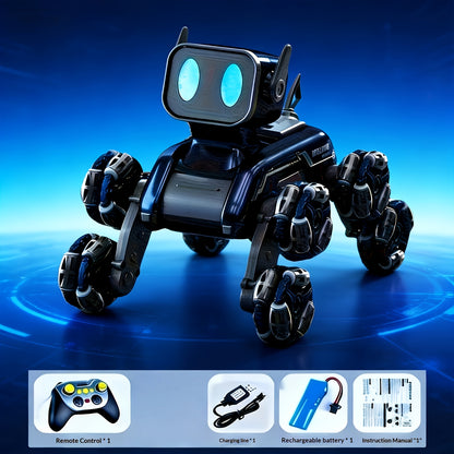 8-Wheel Enhanced Robotic Dog, Intelligent Stunt Toy Vehicle, Gesture-Controlled Dual-Mode Transforming Climbing Car, Off-Road Toy Vehicle, Dual-Power Battery, a Beloved Holiday Gift for Kids