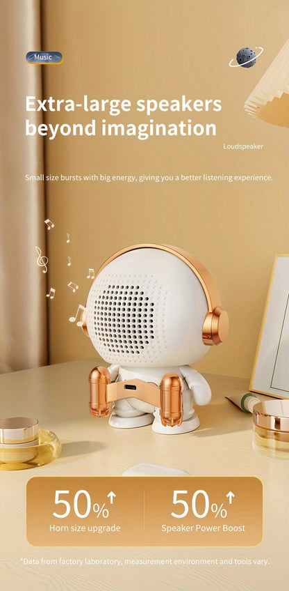 Cute Astronaut Speaker | Wireless Portable Outdoor Speaker with Light, Ideal for Home Parties, Office Decor, Bass Booster, USB Charging, Non