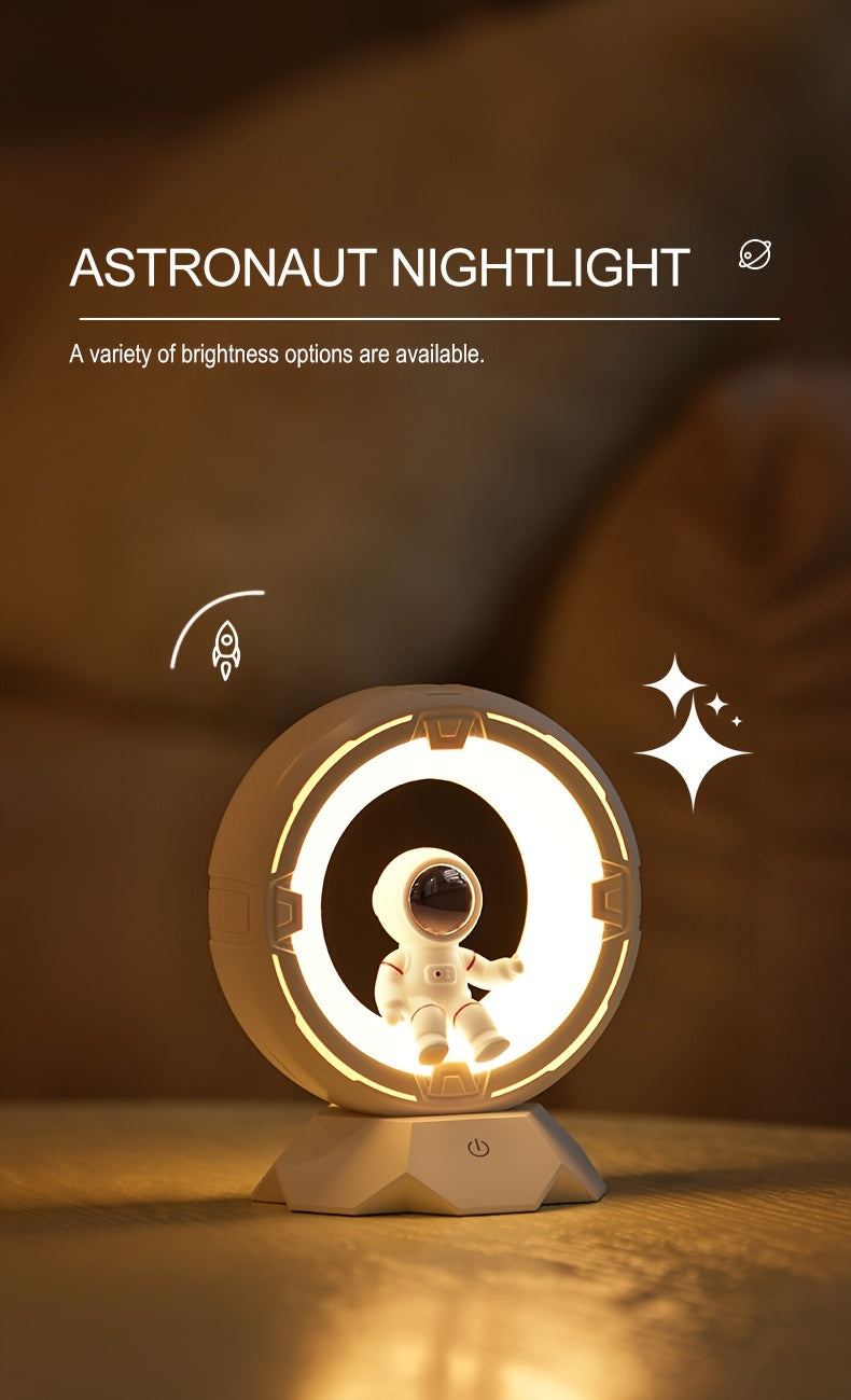 Astronaut Night Light, Rechargeable Bedside Lamp, 3 Color Lights, 4 Adjustable Brightness Levels, Bedroom Sleep Light, Astronaut Desktop Decoration, Birthday Gift, Christmas Gift