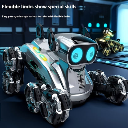 8-Wheel Enhanced Robotic Dog, Intelligent Stunt Toy Vehicle, Gesture-Controlled Dual-Mode Transforming Climbing Car, Off-Road Toy Vehicle, Dual-Power Battery, a Beloved Holiday Gift for Kids