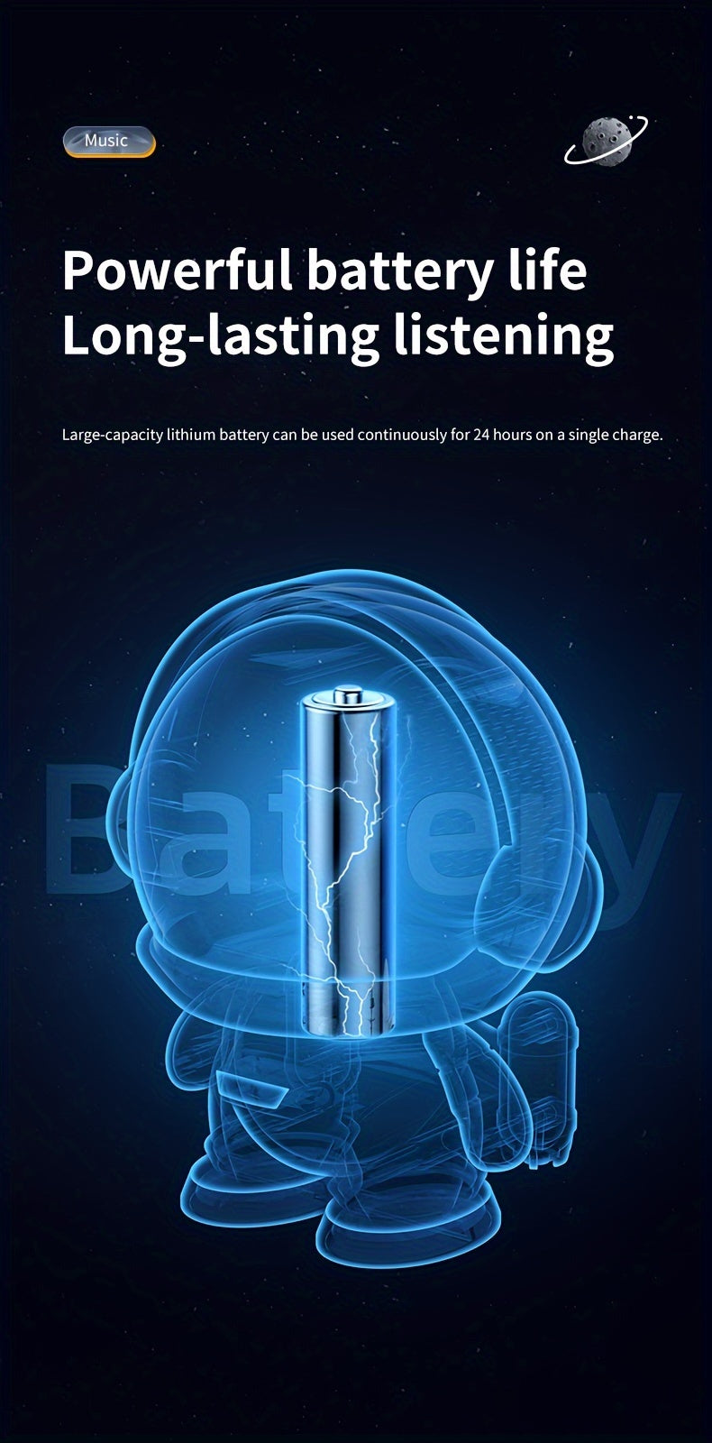 Cute Astronaut Speaker | Wireless Portable Outdoor Speaker with Light, Ideal for Home Parties, Office Decor, Bass Booster, USB Charging, Non