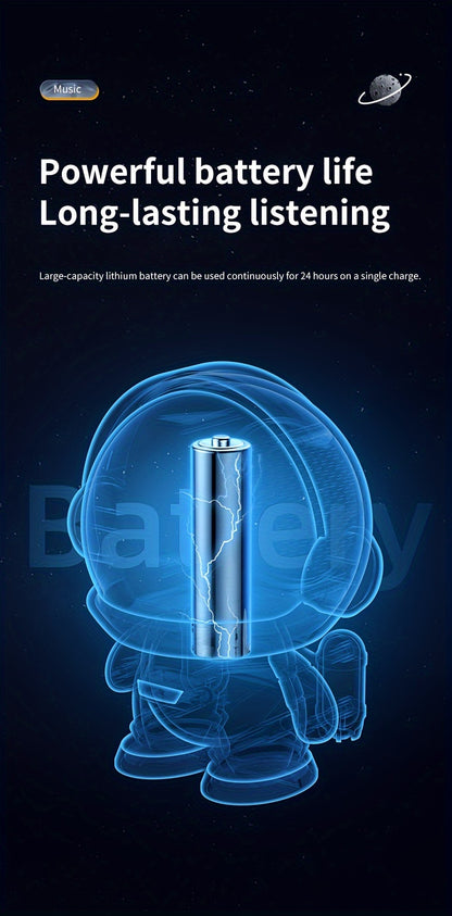Cute Astronaut Speaker | Wireless Portable Outdoor Speaker with Light, Ideal for Home Parties, Office Decor, Bass Booster, USB Charging, Non