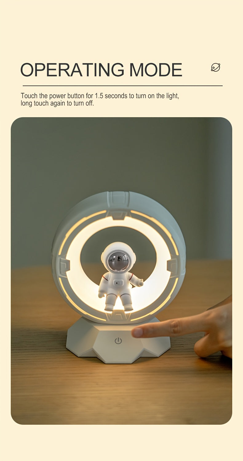 Astronaut Night Light, Rechargeable Bedside Lamp, 3 Color Lights, 4 Adjustable Brightness Levels, Bedroom Sleep Light, Astronaut Desktop Decoration, Birthday Gift, Christmas Gift