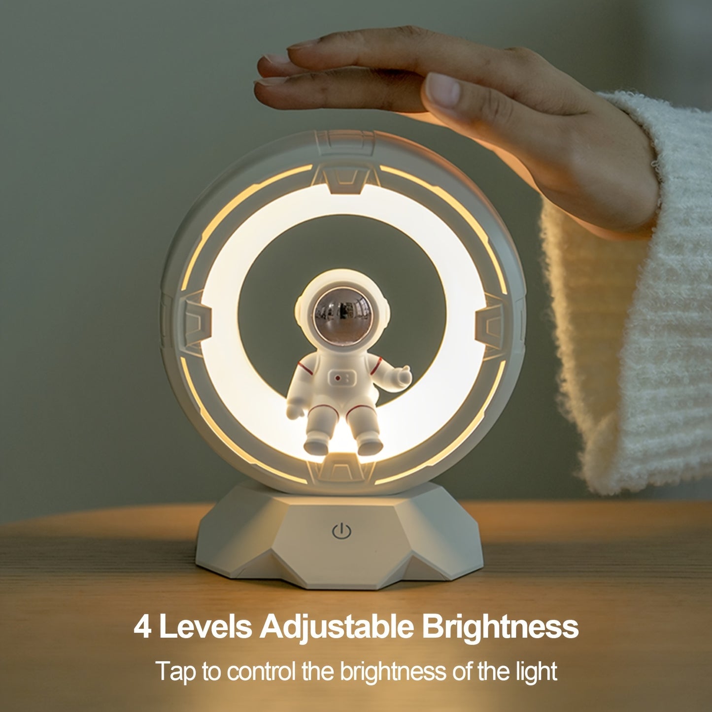 Astronaut Night Light, Rechargeable Bedside Lamp, 3 Color Lights, 4 Adjustable Brightness Levels, Bedroom Sleep Light, Astronaut Desktop Decoration, Birthday Gift, Christmas Gift
