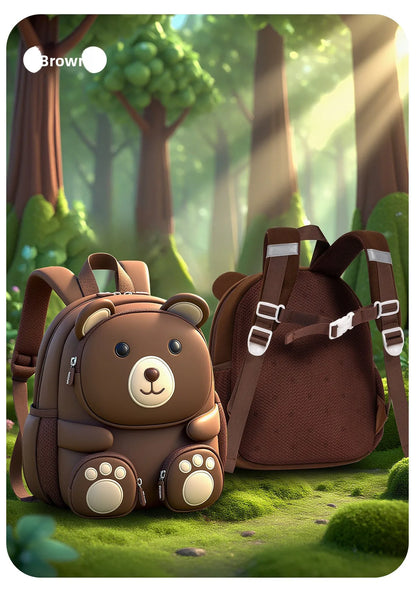 Fashionable Waterproof Polyester Lined Three-Dimensional Cartoon Backpack for Kids for Outings Play Kindergarten Use Zipper