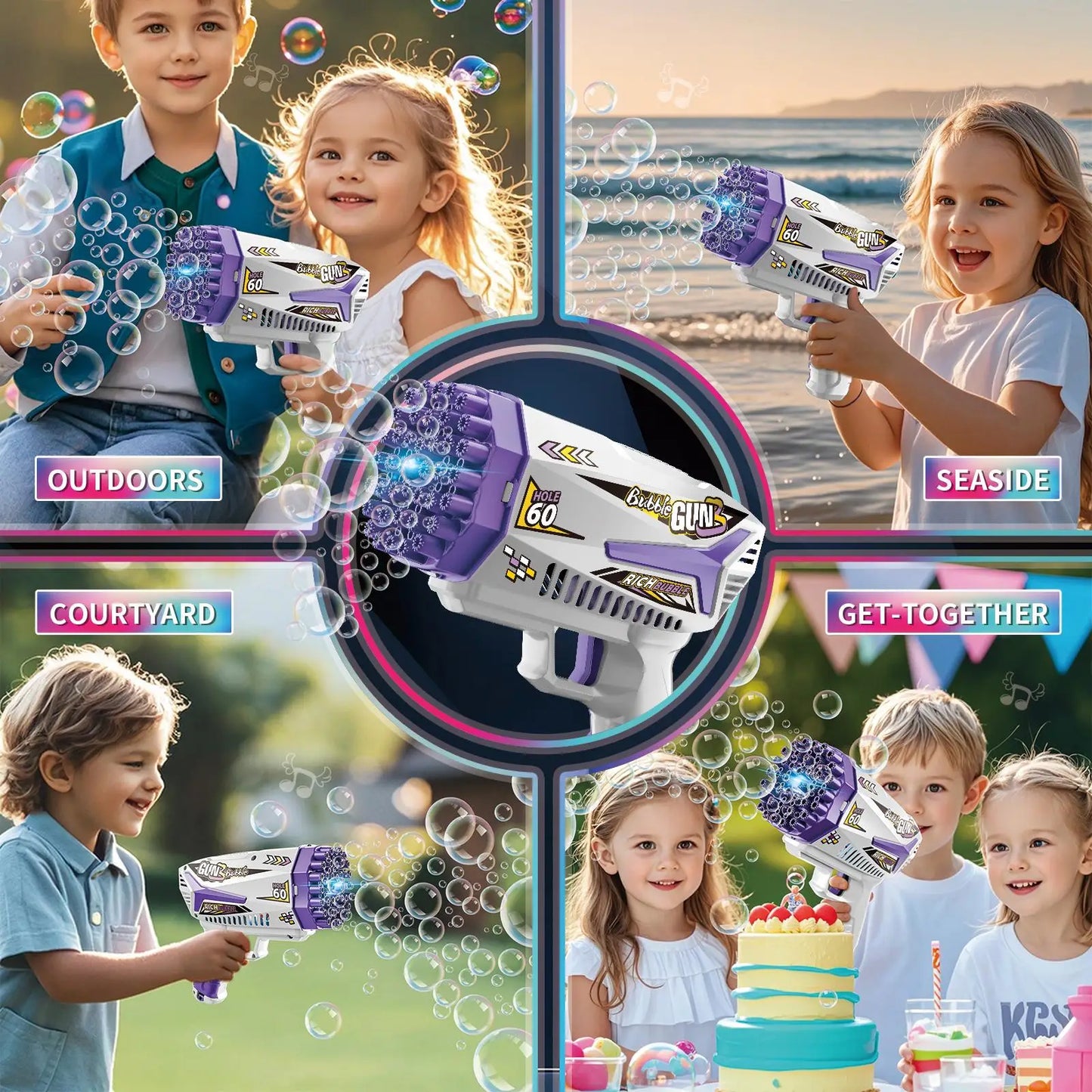 Outdoor Play and Party Bubble Machine Enjoy Bubble Fun Anytime-Bubble Gun