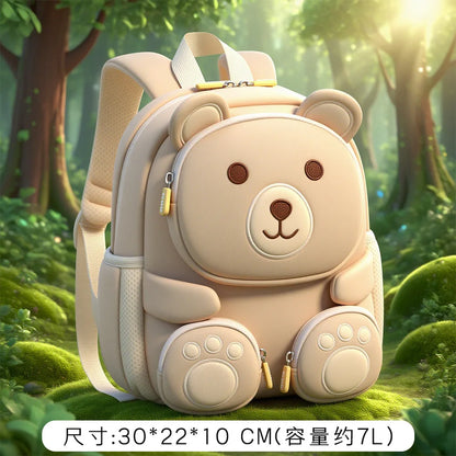 Fashionable Waterproof Polyester Lined Three-Dimensional Cartoon Backpack for Kids for Outings Play Kindergarten Use Zipper