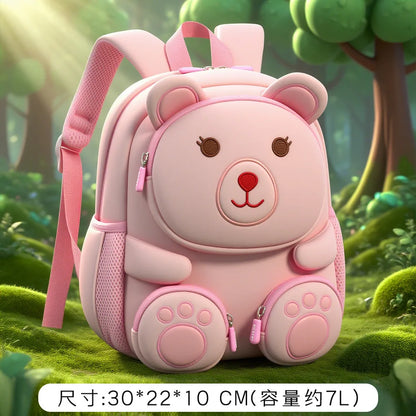 Fashionable Waterproof Polyester Lined Three-Dimensional Cartoon Backpack for Kids for Outings Play Kindergarten Use Zipper