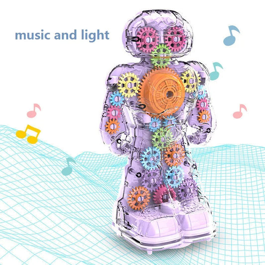 ITTL Flashing Light and Music Electric Gear Robot Plastic PC Walking Kids Toy Robot