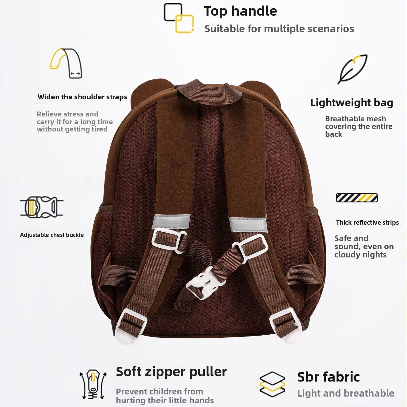 Fashionable Waterproof Polyester Lined Three-Dimensional Cartoon Backpack for Kids for Outings Play Kindergarten Use Zipper