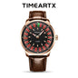 TIMEARTX Men's Roulette Dial Casino Watch Playful Timepiece Quartz Watch Luminous Rotating Gaming Style Waterproof Leather Strap