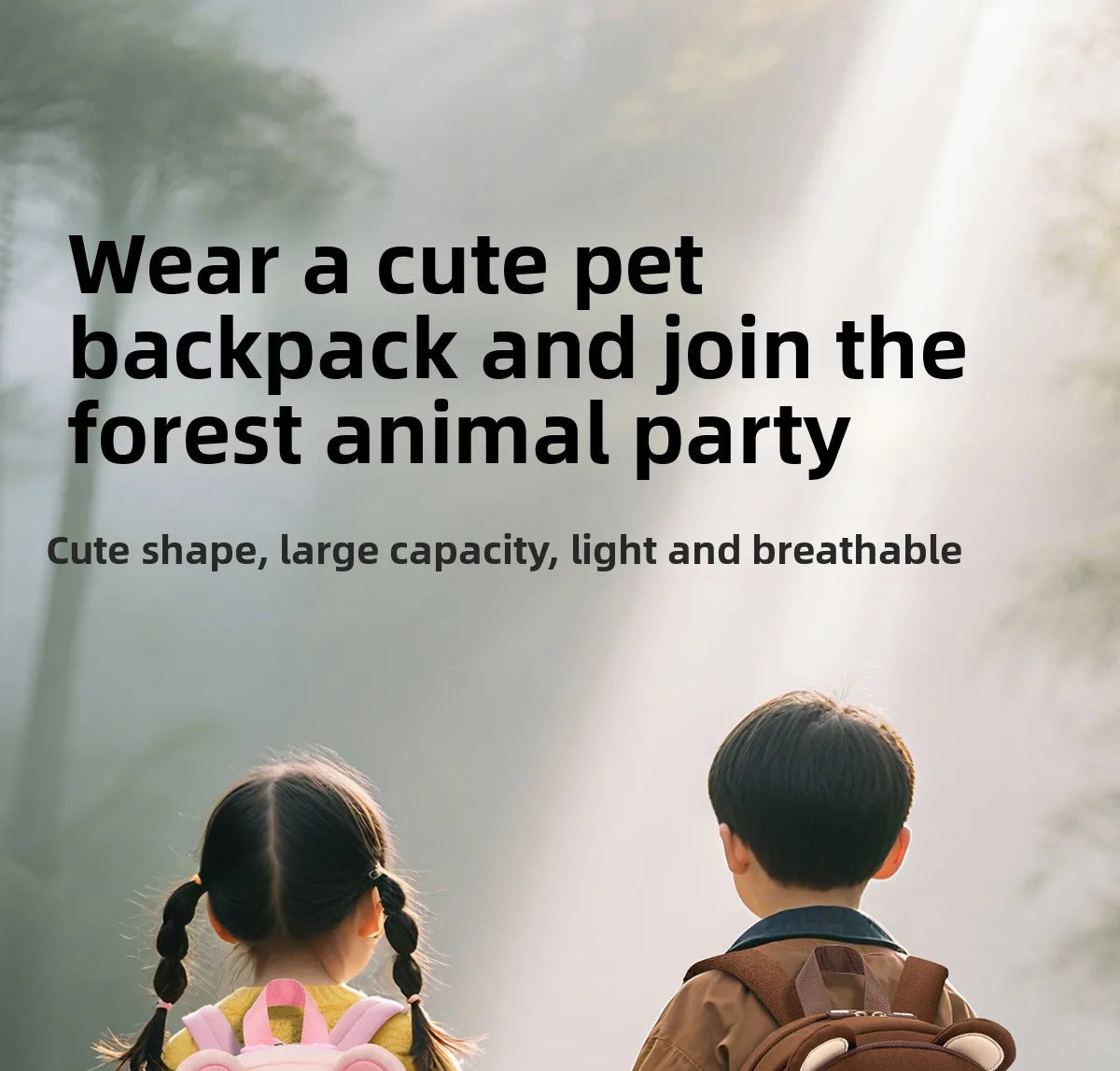 Fashionable Waterproof Polyester Lined Three-Dimensional Cartoon Backpack for Kids for Outings Play Kindergarten Use Zipper