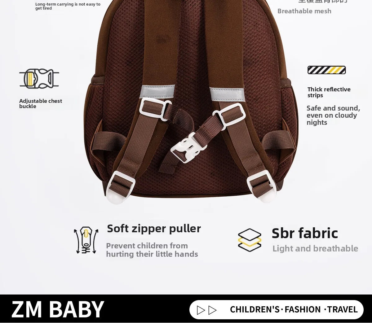 Fashionable Waterproof Polyester Lined Three-Dimensional Cartoon Backpack for Kids for Outings Play Kindergarten Use Zipper