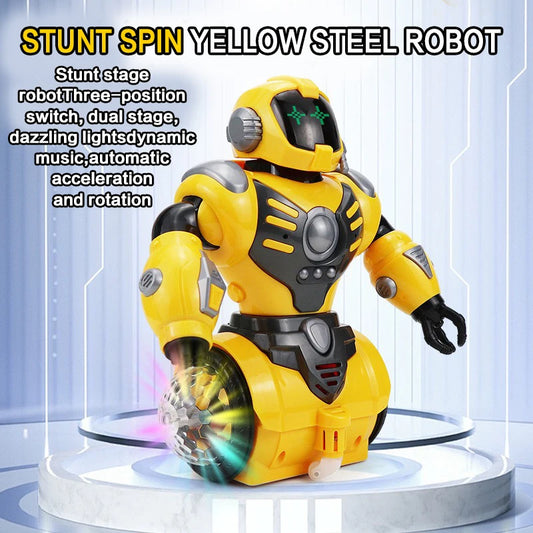 Electric Robot Toys for Babies 360° Rotating Robot with Special Effects Colorful Sound And Light Cool Gift for Children