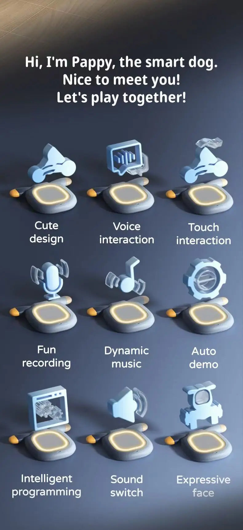 Chien Robot IA - Interactif 9 Langues