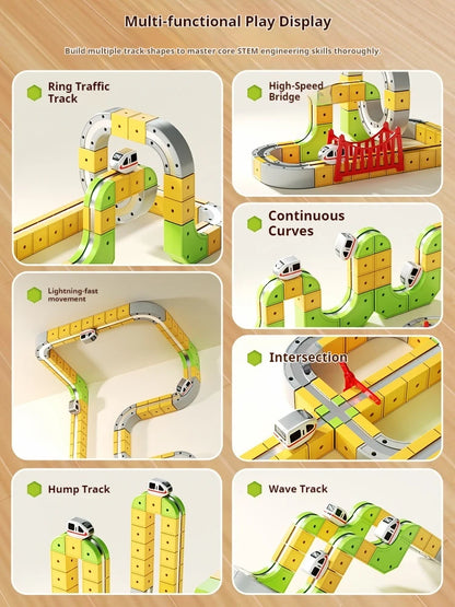 Cube Train Magnétique - Rail DIY Haute Vitesse