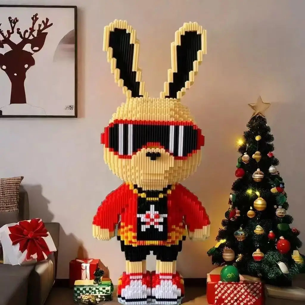 33CM Mini Colorful Rabbit 3D Model small particles Building Block Assembly Toy Cute Small Particle Puzzle Ornaments Kids Gift