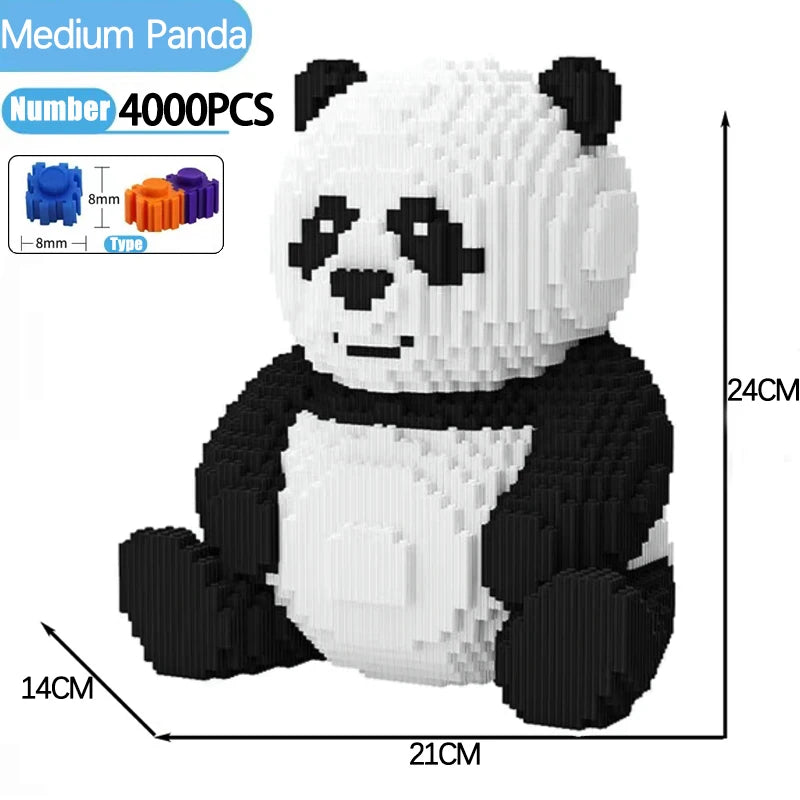 7822pcs Creative DIY Assemable Animal Cute Panda Mini Diamond Building Blocks Educational Boy Toys For Children 3D Model Bricks