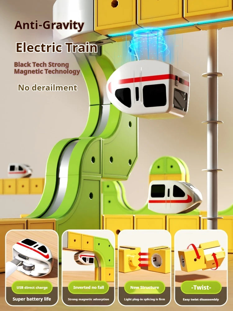 Cube Train Magnétique - Rail DIY Haute Vitesse