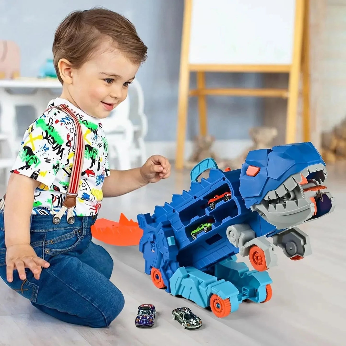 Camion Dinosaure Transport - Circuit Pliable