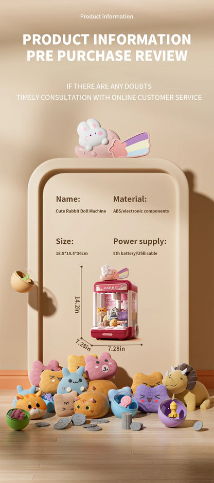 Large doll grabbing machine, toy party clip, doll twisting machine, household lighting and music, two power supply modes, drawer