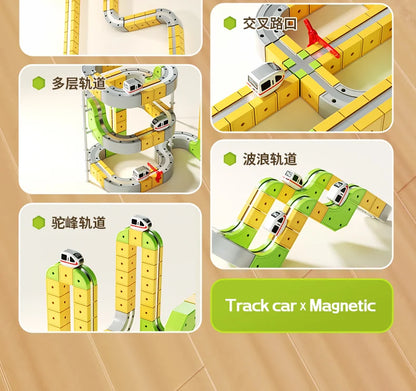 Cube Train Magnétique - Rail DIY Haute Vitesse
