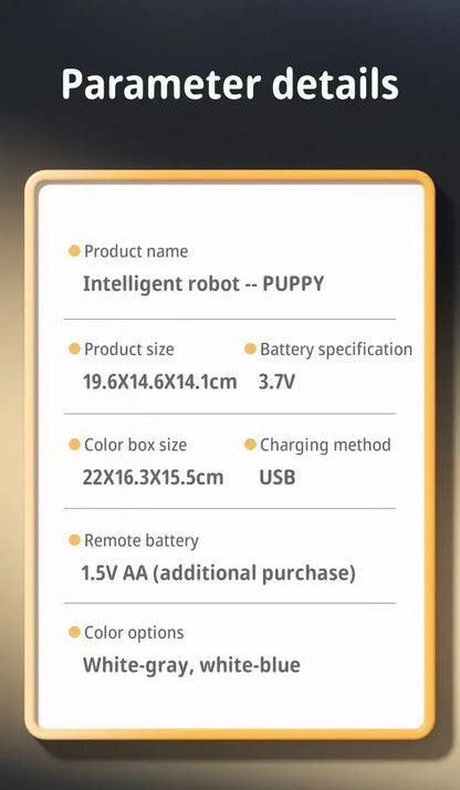 Chien Robot IA - Interactif 9 Langues