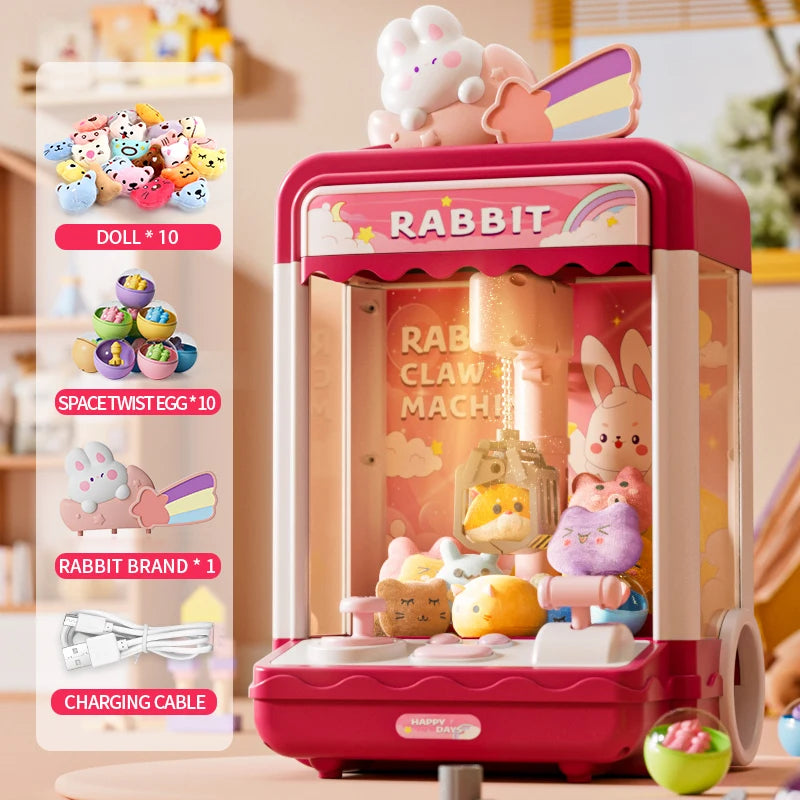 Large doll grabbing machine, toy party clip, doll twisting machine, household lighting and music, two power supply modes, drawer
