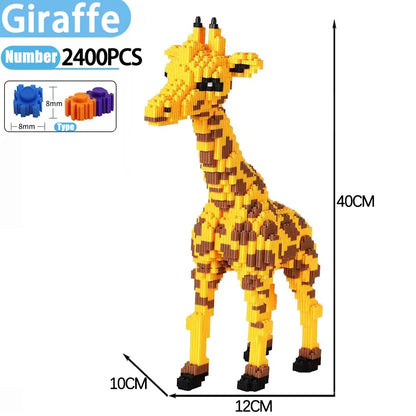 7822pcs Creative DIY Assemable Animal Cute Panda Mini Diamond Building Blocks Educational Boy Toys For Children 3D Model Bricks