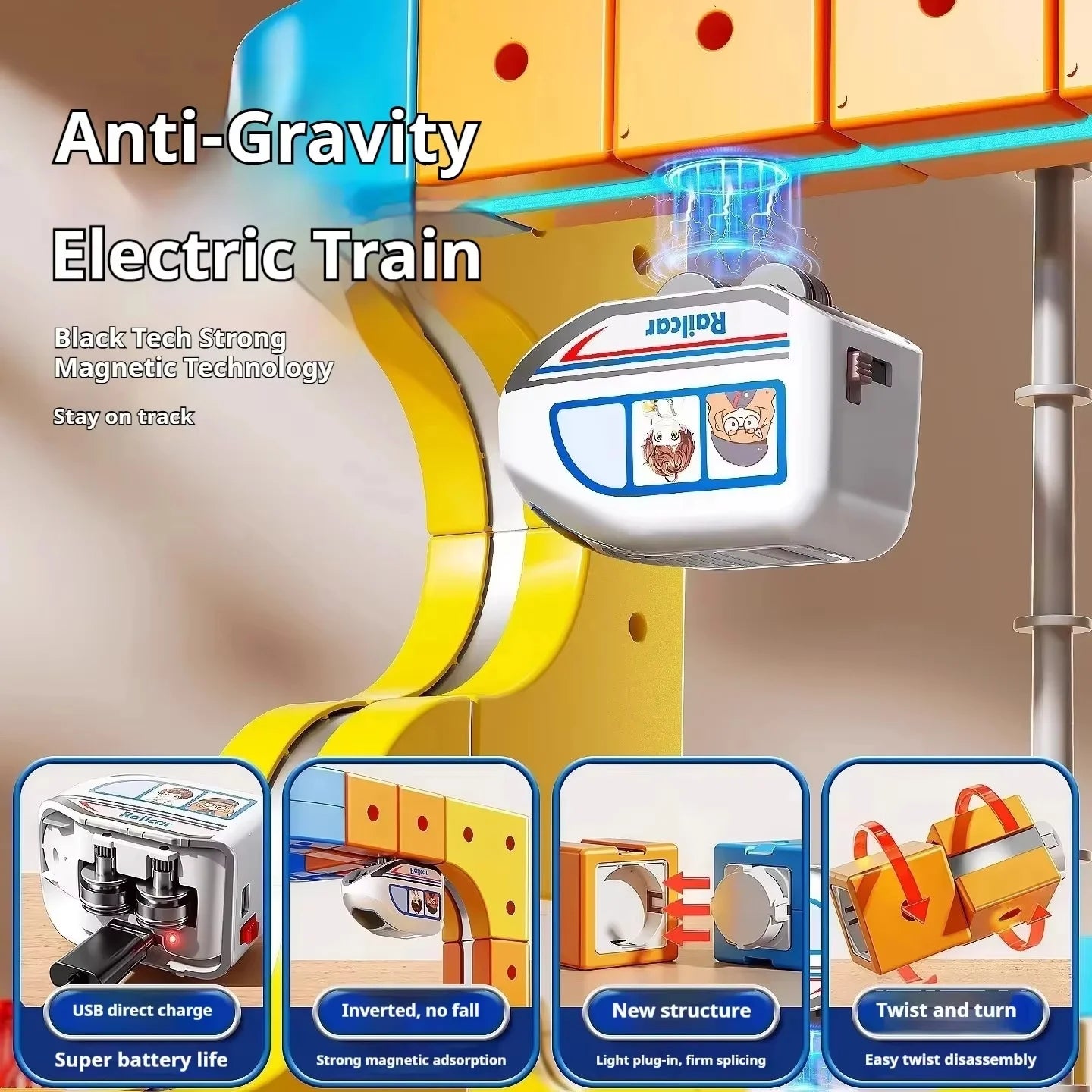 Cube Magnétique Transformable - Train Électrique