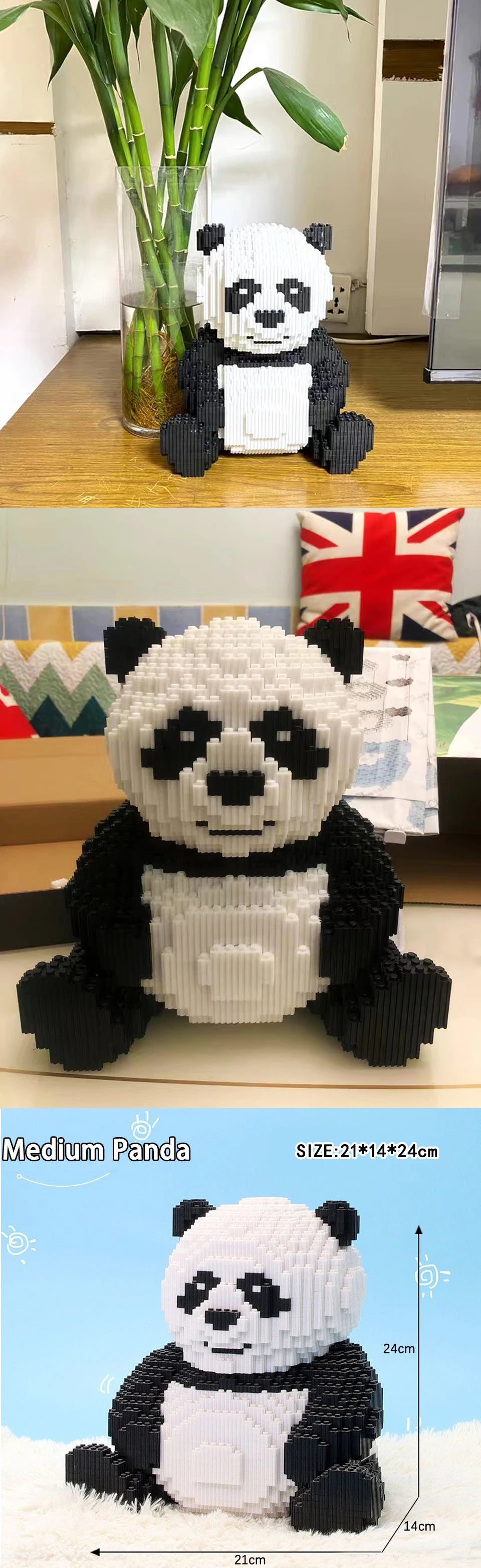 7822pcs Creative DIY Assemable Animal Cute Panda Mini Diamond Building Blocks Educational Boy Toys For Children 3D Model Bricks