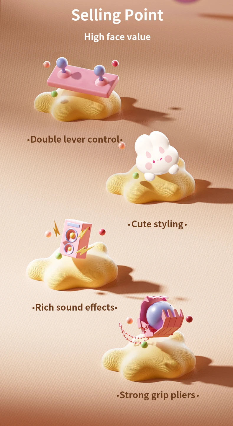Large doll grabbing machine, toy party clip, doll twisting machine, household lighting and music, two power supply modes, drawer